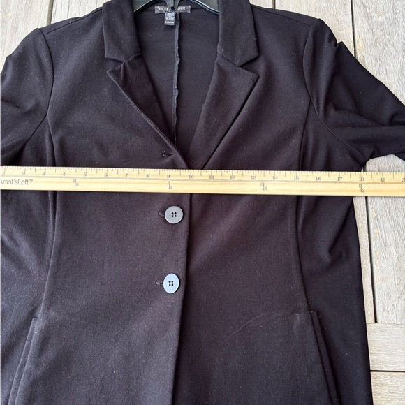 Eileen Fisher Classic Black Pantsuit in Stretch Crepe - Picture 8 of 16